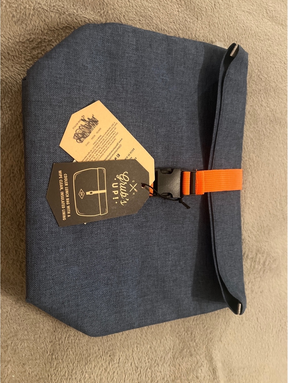 Gentlemen's Hardware Adventure Cooler Lunch Bag - Blue with Orange Strap